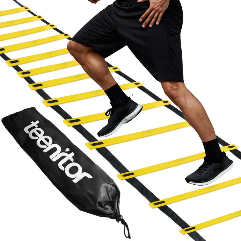 Teenitor 13 Rung Agility Ladder Speed Ladder Training Ladder for Soccer, Speed, Football Fitness Feet Training Carry Bag Agility Training Equipment, Workout Ladder, Sports Agility Ladders for Kids - Image 1
